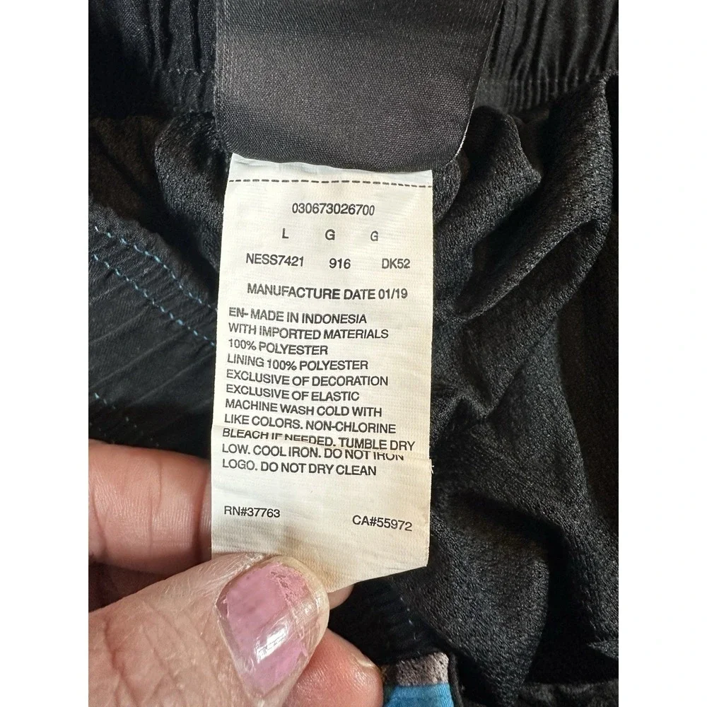 Nike Men's Swim‎ Trunks Shorts Blue Black Lined Drawstring Size Large